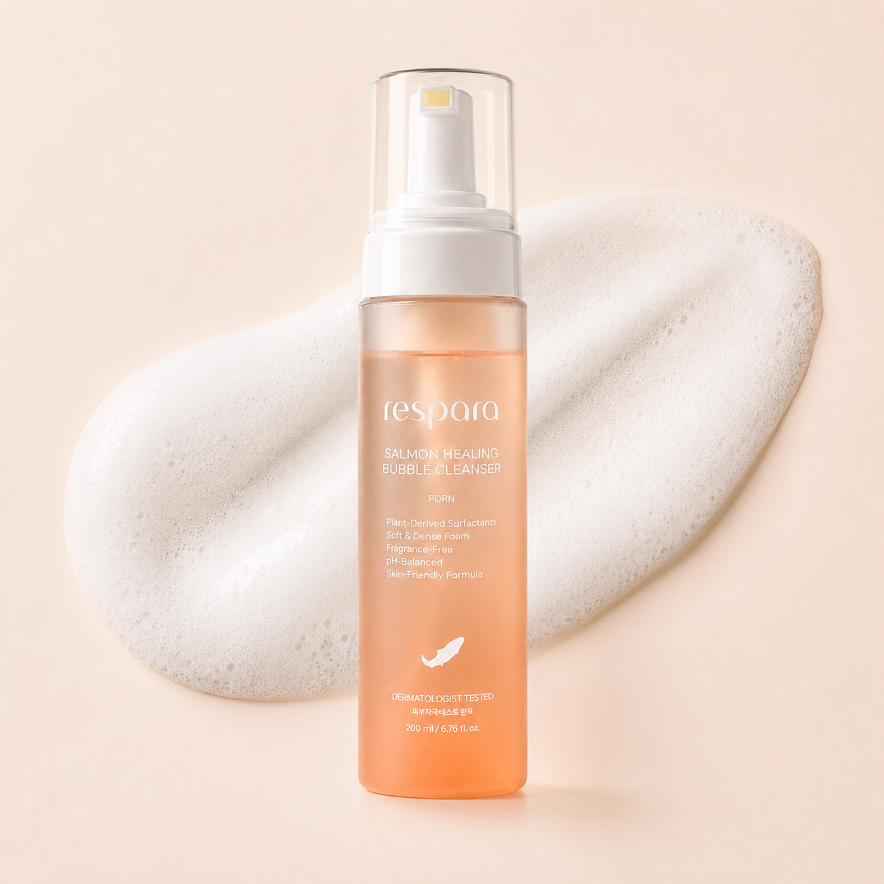 Salmon Healing Bubble Cleanser 200ml – PDRN 500ppm