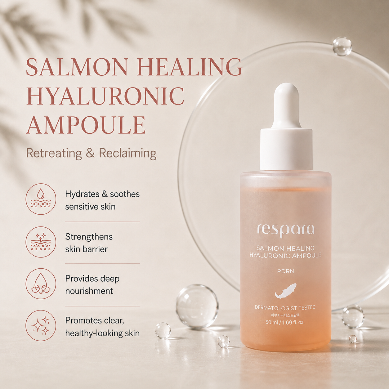 Salmon Healing Hyaluronic Ampoule 30ml – PDRN 10,000ppm