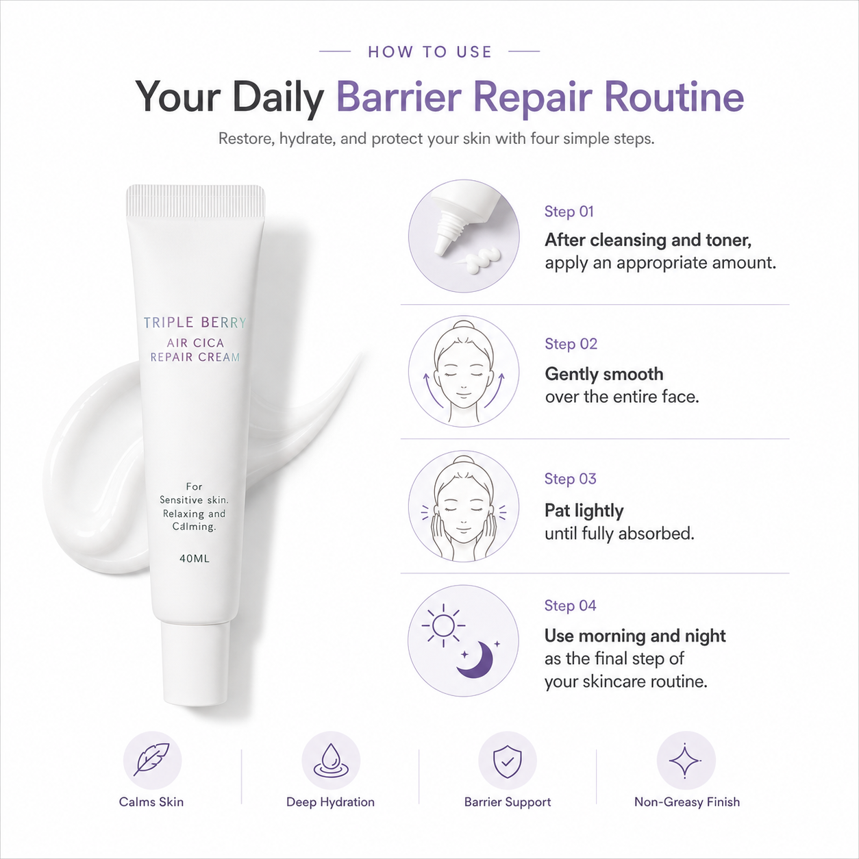 Triple Berry Air Cica Repair Cream 40ml