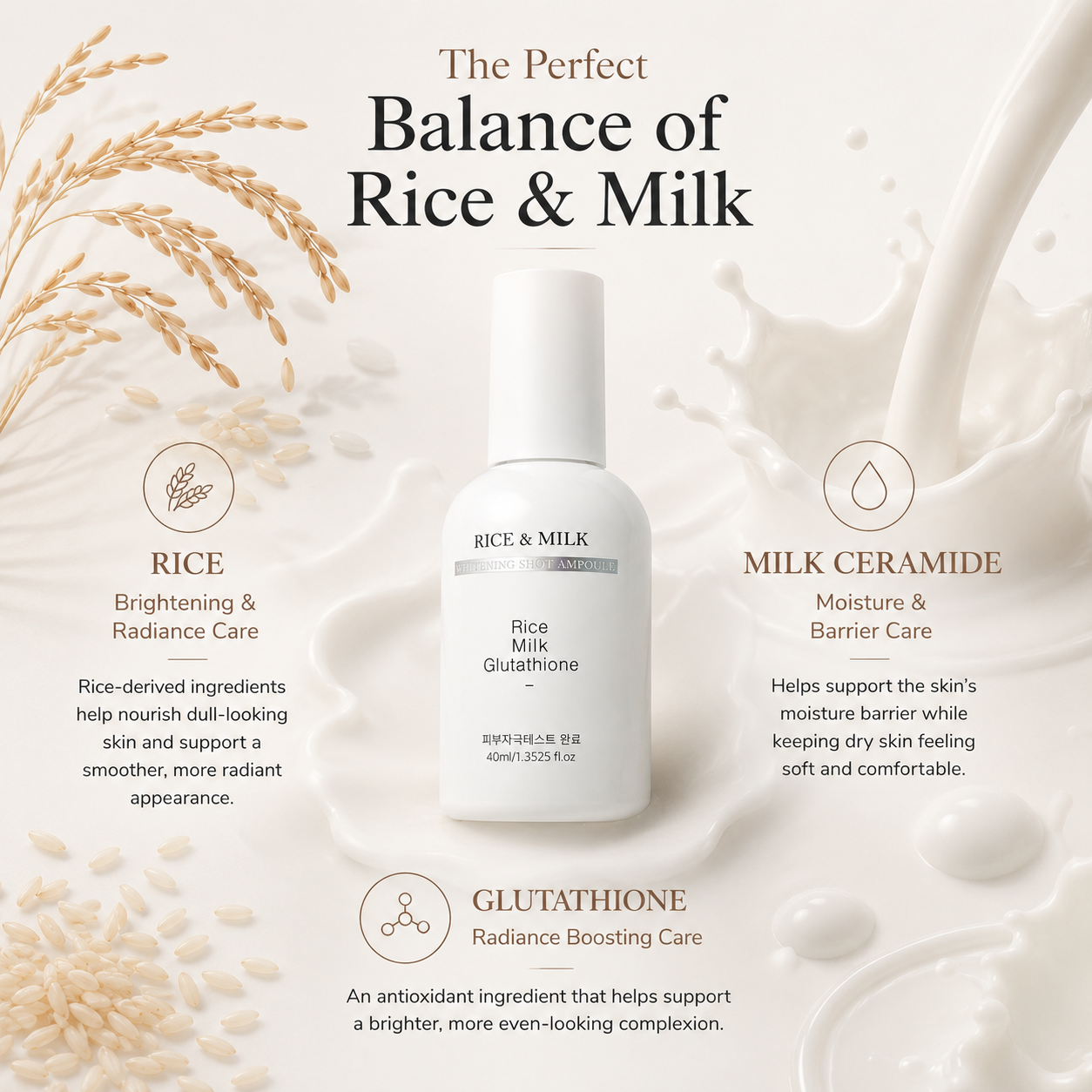 Rice & Milk Whitening Shot Ampoule 40ml