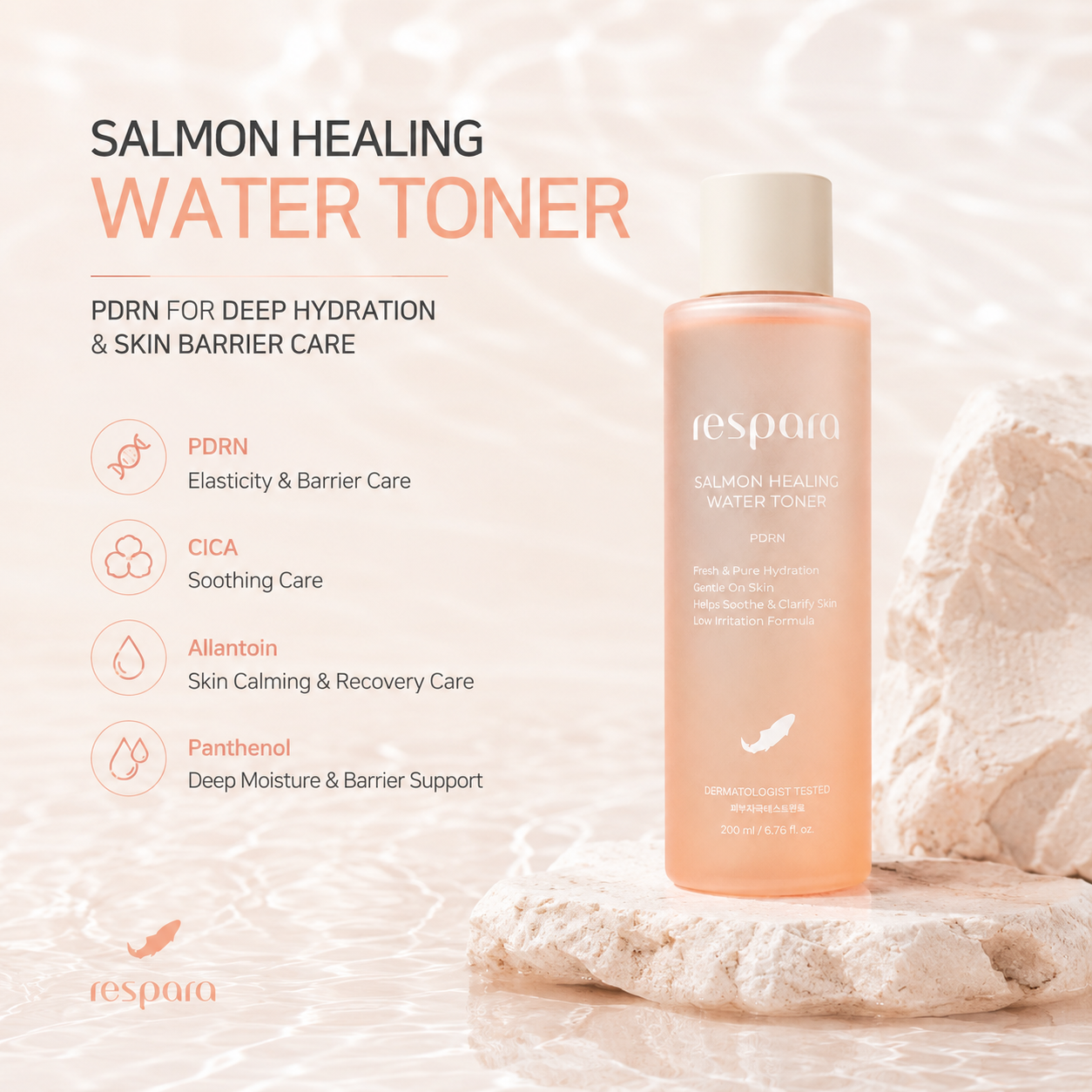 Salmon Healing Water Toner 200ml – PDRN 1,000ppm