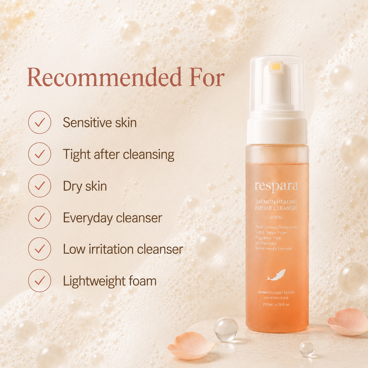 Salmon Healing Bubble Cleanser 200ml – PDRN 500ppm